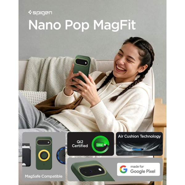 Spigen Nano Pop MagSafe, avo green - Google Pixel 11 - Puzdra - Obrázok 64d959119e974272b8afff77461acf3c