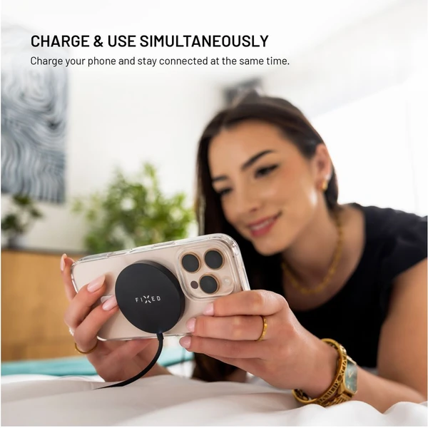 FIXED MagPad Slim MagSafe nabíjačka s Qi2, 15W, čierna - Nabíjačky - Obrázok 64ed28083b854eaa884ecb782e73206a