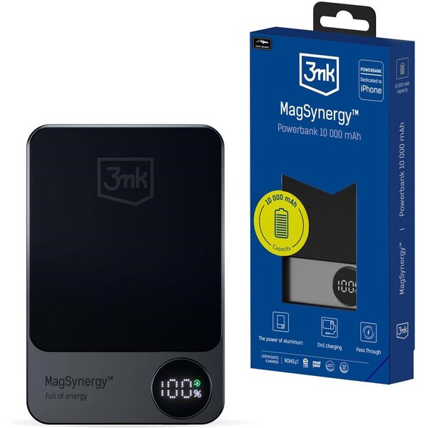 3mk MagSynergy powerbanka 10000 mAh čierna