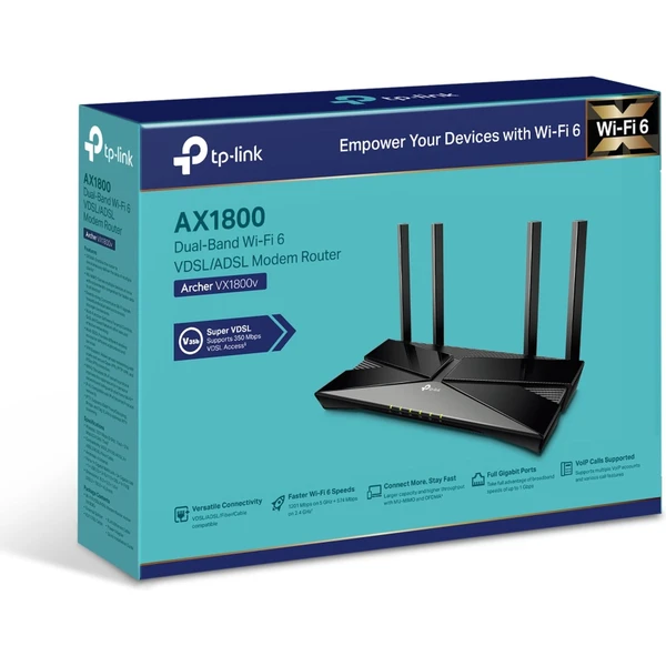 TP-Link Archer VX1800V Wi-Fi 6 smerovač čierny - Wi-Fi routery - Obrázok 6561000N01