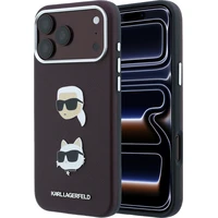 Karl Lagerfeld PU Semi Wrap Saffiano K&CH Heads kryt iPhone 18 Pro Max vínový - Puzdra