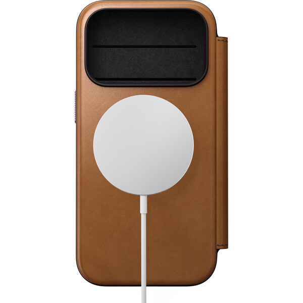 Nomad Modern Leather Folio MagSafe kožené puzdro iPhone 18 Pro English Tan - Puzdra - Obrázok 657947f9b23840ff80826233f4ac4e51