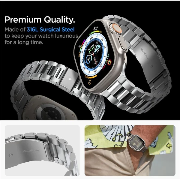 Spigen Modern Fit 316L remienok Apple Watch 49/45/44/42mm strieborný - Remienky - Obrázok 65D5000L01