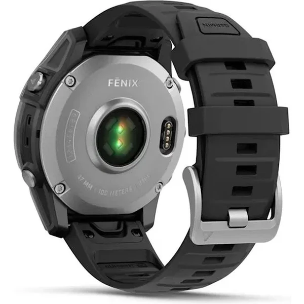 Garmin Fenix ??E 47 mm nerezová oceľ/čierny silikónový remienok - Inteligentné hodinky - Obrázok 65M7000P01