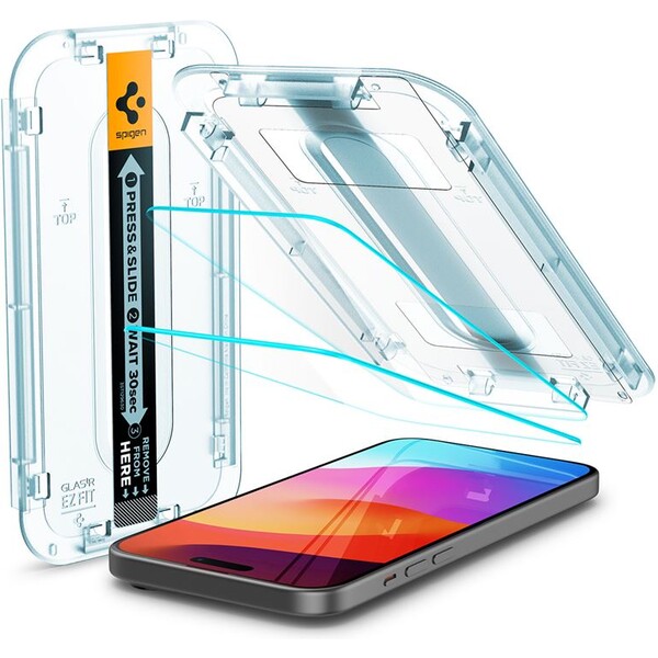 Spigen Glass tR EZ Fit 2 Pack tvrdené sklo iPhone 16 Plus/15 Plus číre