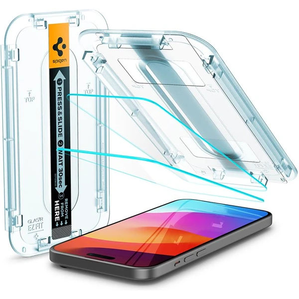 Spigen Glass tR EZ Fit 2 Pack tvrdené sklo iPhone 16 Plus/15 Plus číre - Ochranné fólie a sklo - Hlavný obrázok