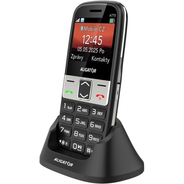 ALIGATOR A775 Senior + stolná nabíjačka čierny - Mobilné telefóny - Hlavný obrázok