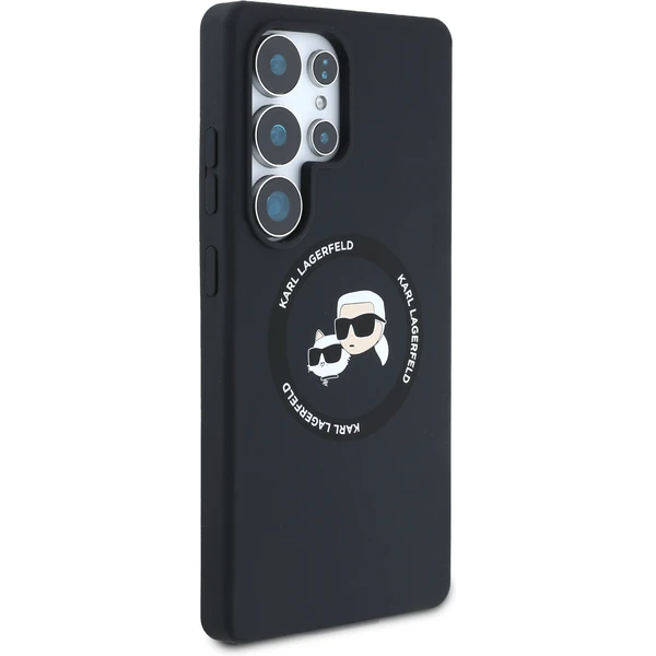 Karl Lagerfeld Liquid Silicone K&CH Heads MagSafe kryt Samsung Galaxy S25 Ultra čierny - Puzdra - Obrázok 65bfb459ea9c4390b49964c057cd4bba