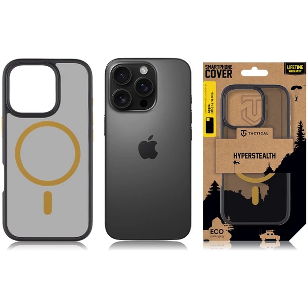 Tactical MagForce Hyperstealth 2.0 Kryt pre iPhone 16 Pro Black/Yellow - Puzdra - Obrázok 65cccdcd003a4578aab8afb0d91af174