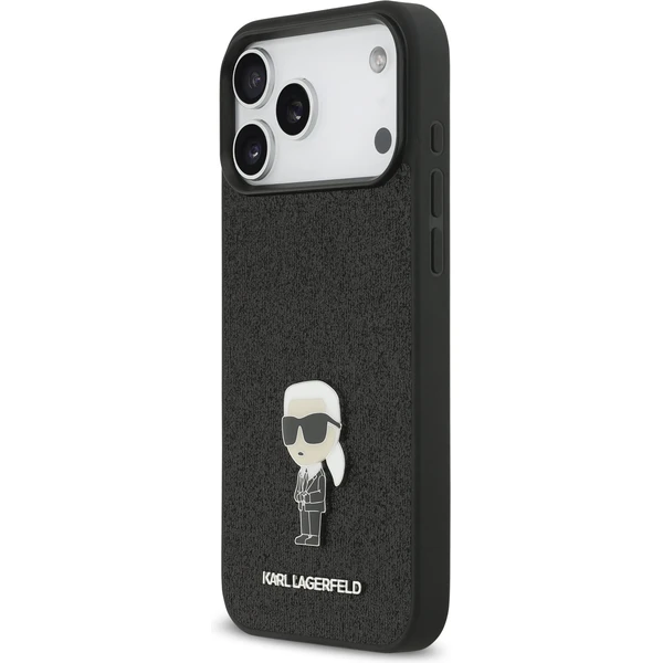 Karl Lagerfeld Fixed Glitter Metal Ikonik kryt iPhone 17 Pro Max čierny - Puzdra - Obrázok 65fb6575e9174febbe2cb46d1eced1b1