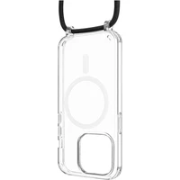 Púzdro FIXED MagPure Neck s čiernou šnúrkou na krk pre Apple iPhone 16 Plus - Puzdra