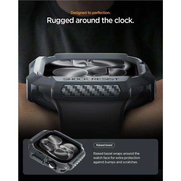 Spigen Rugged Armor 2 puzdro Apple Watch 11 (46mm) dark gray - Puzdra - Obrázok 6614cce23ac248ac8a2a6cae02b44418