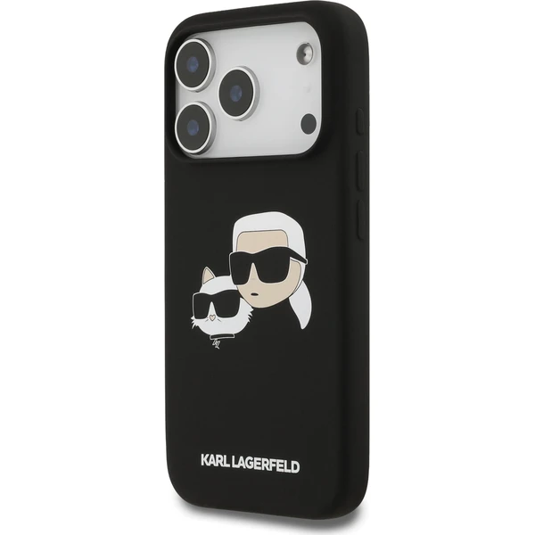 Karl Lagerfeld Liquid Silicone Double Heads MagSafe kryt iPhone 17 Pro čierny - Puzdra - Obrázok 6634d035c0f241798febb80af567eadd