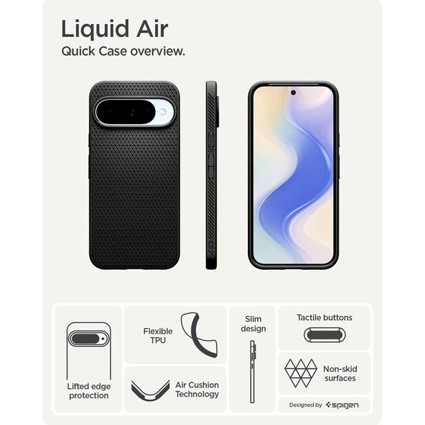 Spigen Liquid Air kryt Google Pixel 10/10 Pro matne čierny - Puzdra - Obrázok 6636ed3533094514a7defa7cab098c7a