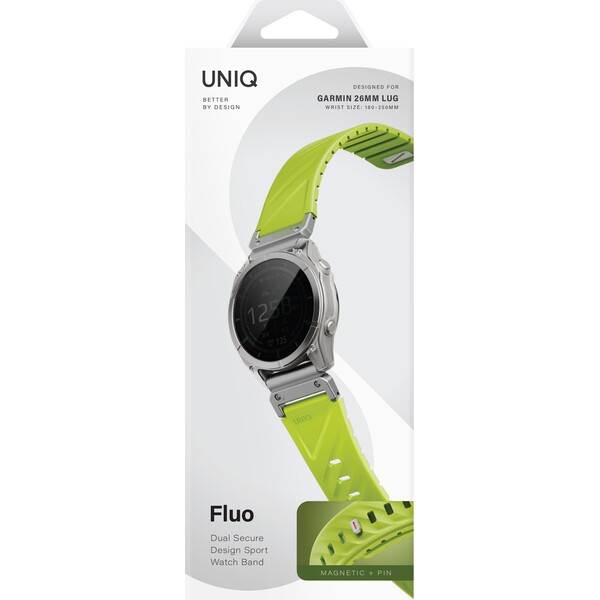 UNIQ Fluo Magnetický remienok pre Garmin (Quick Release/QuickFit 26 mm) Dark Lime - Remienky - Obrázok 66435804bc4b4893be1f9b968c5b501f