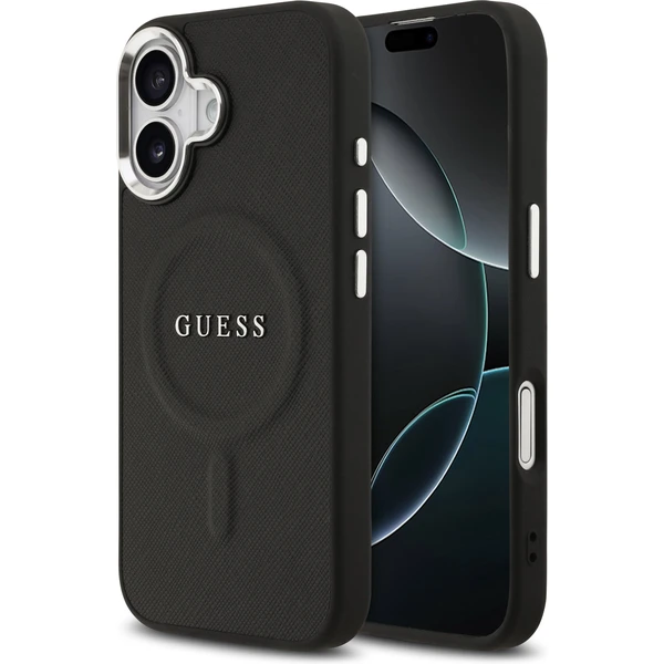 Guess PU Saffiano MagSafe kryt iPhone 17 čierny - Puzdra - Hlavný obrázok