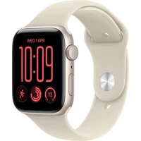 Apple Watch SE 3 (2026) 44mm Hvězdně bílý hliník s pískovým sportovním řemínkem M/L - Inteligentné hodinky