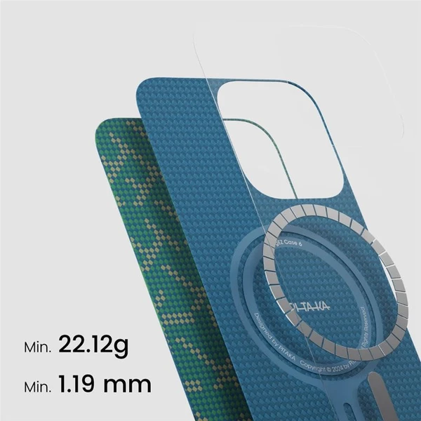 Pitaka Tactile Woven Case kryt iPhone 16 Pre PTK Green/Gold - Puzdra - Obrázok 6664333720444be78955fc7f69029db0