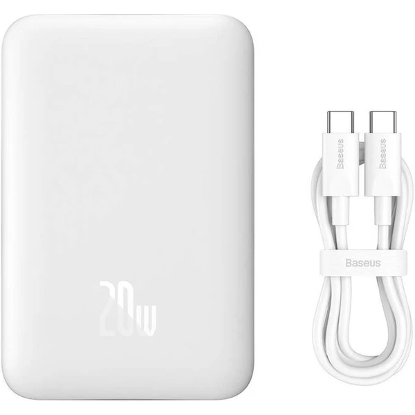 Baseus Power banka Mini s bezdrôtovým nabíjaním 10000 mAh 20W USB-C biela - Powerbanky - Obrázok 66X5000L01