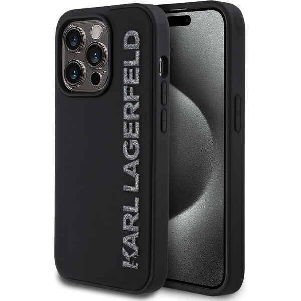 E-shop Karl Lagerfeld 3D Rubber Glitter Logo kryt iPhone 13 Pre čierny