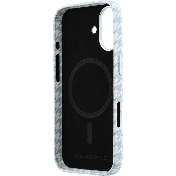Karl Lagerfeld PU Houndstooth Resin Plate MagSafe kryt iPhone 17 modrý - Puzdra - Obrázok 66d516d8435c4e539b29597d6a2bb9d0