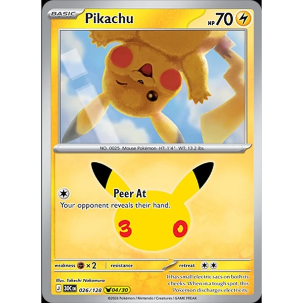 Pikachu (30C 026) - 30th Celebration [Holo] - Kusové karty - Hlavný obrázok