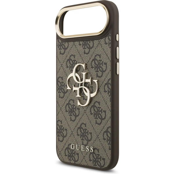 Guess PU Leather 4G Metal Logo Gold Frame kryt iPhone Air hnedý - Puzdra - Obrázok 67120070db2e4584a0037bf04c7c59b1