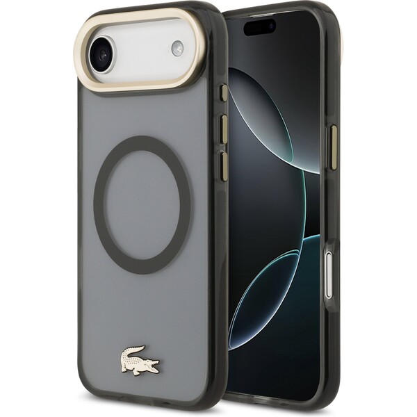 E-shop Lacoste PC/TPU Frosted Finish zlatý Logo MagSafe kryt iPhone Air čierny