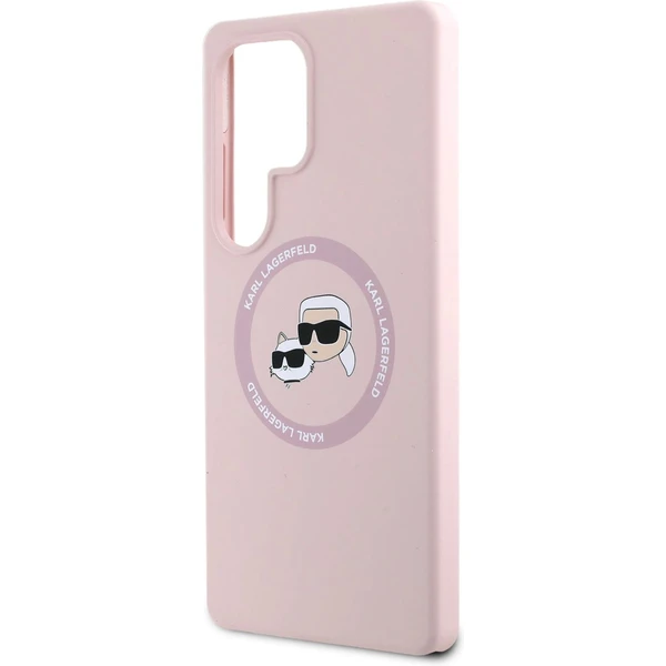 Karl Lagerfeld Liquid Silicone K&CH Heads MagSafe kryt Samsung Galaxy S25 Ultra ružový - Puzdra - Obrázok 6739153f0e36426699b320857ca1a938