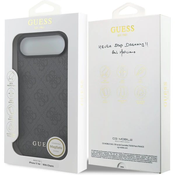 Guess 4G Charm kryt iPhone Air sivý - Puzdra - Obrázok 67481546fdc04416b2c6cacdbd8fb5a6