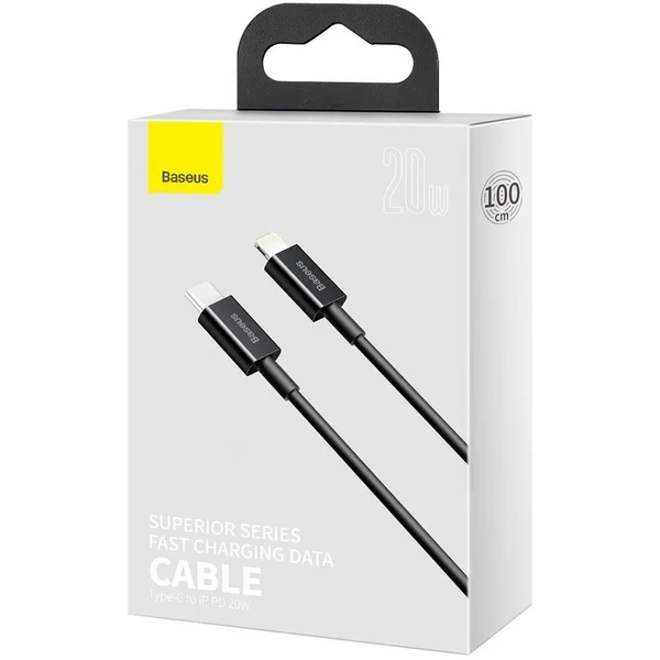 Baseus Superior USB-C/Lightning napájací kábel 20W 1m čierny - Káble a redukcie - Obrázok 676E300401
