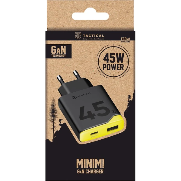Tactical Minimi GaN 45W nabíjací adaptér (1xUSB-C, 1xUSB-A) čierny - Nabíjačky - Obrázok 67a1f5c4e9654fe59f5aa78dc2e80e0a