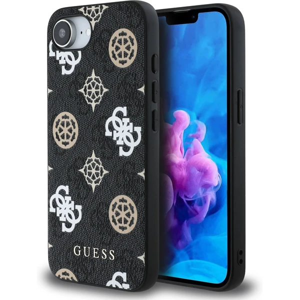 Guess PU 4G Peony MagSafe kryt iPhone 17e/16e čierny - Puzdra - Hlavný obrázok