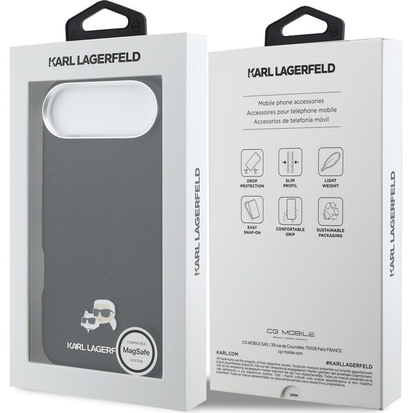 Karl Lagerfeld PU Karl a Choupette Heads Pins MagSafe kryt iPhone Air čierny - Puzdra - Obrázok 67caade4ea994c38b12562ef8da15c65