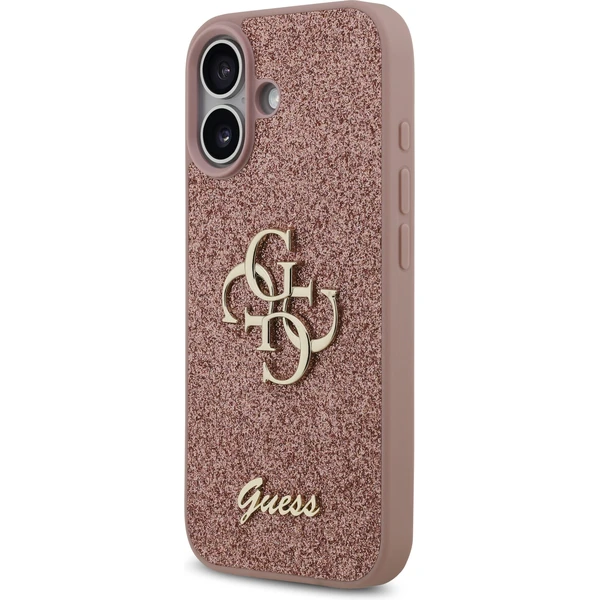 Guess PU Fixed Glitter 4G Metal Logo kryt iPhone 17 ružový - Puzdra - Obrázok 67cd425d8fcd4ca4a0eef773be86a9f0