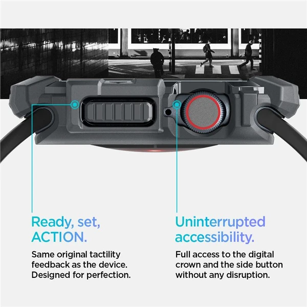 Spigen Rugged Armor kryt pre Apple Watch 10/11 (46mm) tmavo šedý - Puzdra - Obrázok 67dffcb661e949c79c09e75fcc0c5779