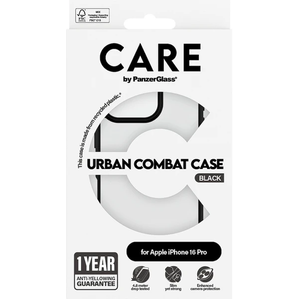 PanzerGlass® CARE kryt Apple iPhone 16 Pro Urban Combat čierny - Puzdra - Obrázok 6808000P01