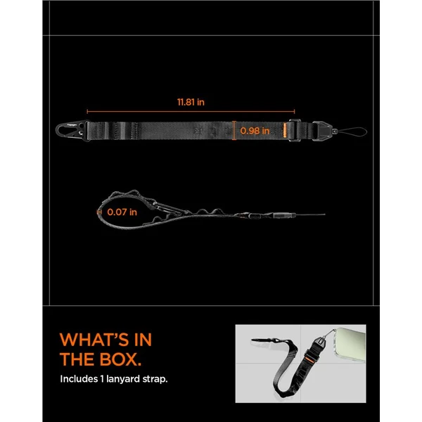 Spigen Universal Wrist Lanyard Strap DA30S univerzálny popruh čierny - Popruhy a crossbody - Obrázok 68354547674b45feae2c3dacc069eb48