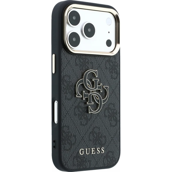 Guess PU 4G Resin Metal Logo Zadný Kryt pre iPhone 18 Pro Max Black - Puzdra - Obrázok 686015773c4b4695b6baab3938fe2e3f