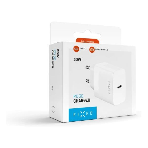 FIXED USB-C PD sieťová nabíjačka, 30W, biela - Nabíjačky - Obrázok 6878b3c61e634ddbb8291590c9286314