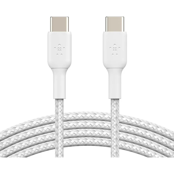 Belkin BOOST Charge opletený napájací kábel USB-C/USB-C 60W 1m biely - Káble a redukcie - Hlavný obrázok