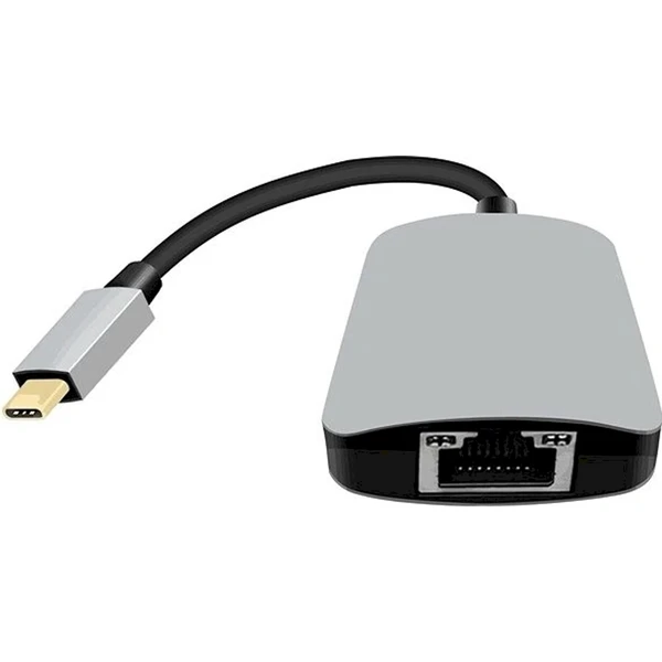 PremiumCord USB-C na HDMI + RJ45 + PD Hub sivý - Dokovacie stanice - Obrázok 68LF000K01