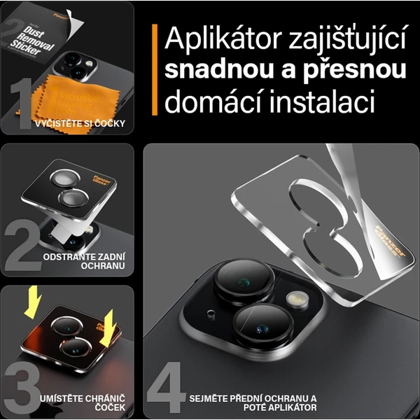 PanzerGlass HoOps ochranné krúžky Apple iPhone 15/15 Plus - Ochranné fólie a sklo - Obrázok 68TS100501