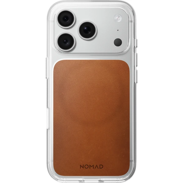 Nomad Clear Leather (Horween) MagSafe kryt iPhone 17 Pro/18 Pro Saddle - Puzdra - Obrázok 68deb52402f4414ebf0d63443b4a08be