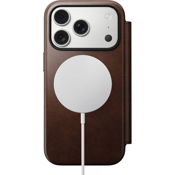 Nomad Modern Leather Folio (Horween) MagSafe kožené púzdro iPhone 17 Pro Rustic Brown - Puzdra - Obrázok 68e7f528f8ce458cbc51c12abbb4147c