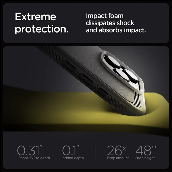 Spigen Rugged Armor MagSafe kryt iPhone 16 Pro gray - Puzdra - Obrázok 68ef00a30d9b44168ea6f48843374f45