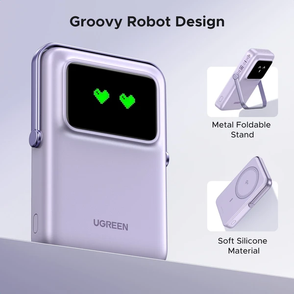 UGREEN Uno MagSafe/Qi2 Powerbanka so stojanom, 10000 mAh, 20W, fialová - Powerbanky - Obrázok 69052dde322f42329d1f766452bcbfdd