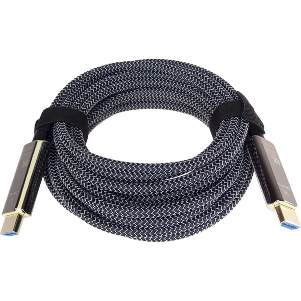PremiumCord HDMI 2.1/HDMI 2.1 optický kábel s ethernetom 8K 30m čierny/biely - Káble a redukcie - Obrázok 691O000K01