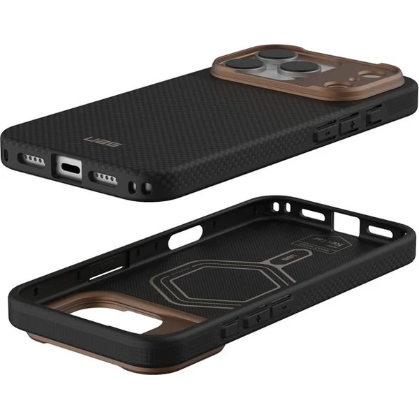 UAG Fibr Armr MagSafe kryt iPhone 17 Pro kevlar čierny/bronzový - Puzdra - Obrázok 6923083647464e8c9a521238ff6d1404