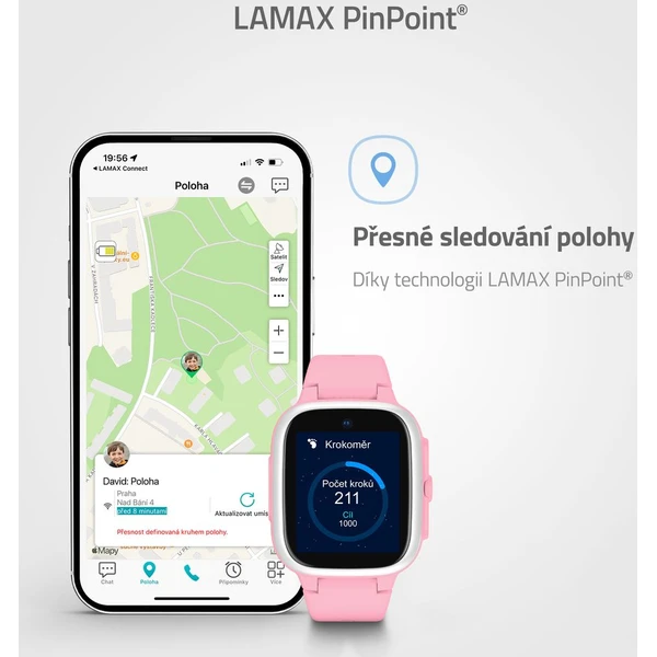 LAMAX WatchY4 Play detské hodinky ružové - Inteligentné hodinky - Obrázok 6929000P01